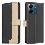 For Xiaomi Redmi 13C Color Matching RFID Anti-theft Leather Phone Case(Black)