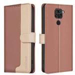 For Xiaomi Redmi 10X 4G / Note 9 Color Matching RFID Anti-theft Leather Phone Case(Brown)