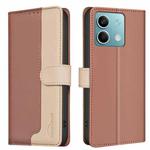 For Xiaomi Redmi Note 13 4G Global Color Matching RFID Anti-theft Leather Phone Case(Brown)