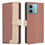 For Xiaomi Redmi Note 13 5G Color Matching RFID Anti-theft Leather Phone Case(Brown)