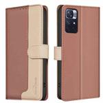 For Xiaomi Redmi Note 13 Pro+ Color Matching RFID Anti-theft Leather Phone Case(Brown)