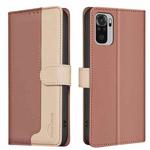 For Xiaomi Redmi Note 10 4G / 10S Color Matching RFID Anti-theft Leather Phone Case(Brown)