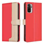 For Xiaomi Redmi Note 10 4G / 10S Color Matching RFID Anti-theft Leather Phone Case(Red)