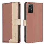 For Xiaomi Redmi Note 12S Global Color Matching RFID Anti-theft Leather Phone Case(Brown)