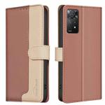 For Xiaomi Redmi Note 11 Pro / 11 Pro 5G Global Color Matching RFID Anti-theft Leather Phone Case(Brown)