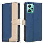 For Xiaomi Redmi Note 12 5G Global / Poco X5 Color Matching RFID Anti-theft Leather Phone Case(Blue)