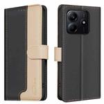 For Redmi Note 14 5G Color Matching RFID Anti-theft Leather Phone Case(Black)