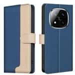 For Redmi Note 14 Pro 4G Color Matching RFID Anti-theft Leather Phone Case(Blue)