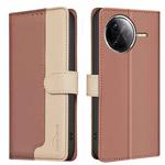 For Redmi K80 / K80 Pro Color Matching RFID Anti-theft Leather Phone Case(Brown)