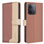For Redmi 15C 4G 173.1mm / 15C 5G 173.1mm Color Matching RFID Anti-theft Leather Phone Case(Brown)