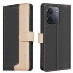 For Redmi 15C 4G 173.1mm / 15C 5G 173.1mm Color Matching RFID Anti-theft Leather Phone Case(Black)