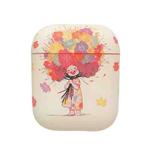 For AirPods 2 / 1 Girl Pattern Earbuds Box Frosted TPU Case(Flower)