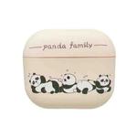 For AirPods 3 Panda Pattern Earbuds Box Frosted TPU Case(Panda Family)