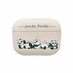 For AirPods Pro Panda Pattern Earbuds Box Frosted TPU Case(Panda Family)