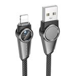 Borofone BU49 Shine 1.2m 2.4A Intelligent Power-off USB to 8 Pin Charging Data Cable(Black)