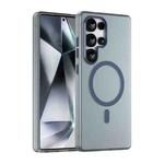 For Samsung Galaxy S25 Ultra MagSafe Frosted Translucent TPU + PC Full Coverage Phone Case(Dark Blue)