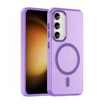 For Samsung Galaxy S23 5G MagSafe Frosted Translucent TPU + PC Full Coverage Phone Case(Dark Purple)