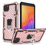 For Huawei Y5p Cool Armor PC + TPU Shockproof Case with 360 Degree Rotation Ring Holder(Rose Gold)