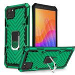 For Huawei Y5p Cool Armor PC + TPU Shockproof Case with 360 Degree Rotation Ring Holder(Dark Green)