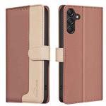 For Samsung Galaxy S23 FE 5G Color Matching RFID Anti-theft Leather Phone Case(Brown)