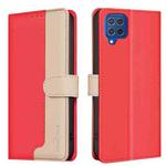 For Samsung Galaxy A22 4G Color Matching RFID Anti-theft Leather Phone Case(Red)