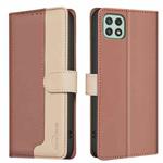 For Samsung Galaxy A25 5G Color Matching RFID Anti-theft Leather Phone Case(Brown)