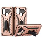 Shockproof TPU + PC Protective Case with Holder For Samsung Galaxy A21s (Rose Gold)