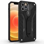 For iPhone 12 mini Shockproof TPU + PC Protective Case with Holder(Black)