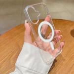 For iPhone 17 Large Hole Camera MagSafe Magnetic Clear Acrylic TPU Case(Transparent)