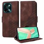 For vivo Y28 4G Embossed Rhombus Starry Leather Phone Case(Brown)