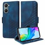 For vivo Y03 4G / Y18 / Y18e Embossed Rhombus Starry Leather Phone Case(Blue)