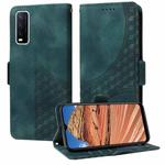 For vivo Y20 / Y20i / Y20s Embossed Rhombus Starry Leather Phone Case(Green)