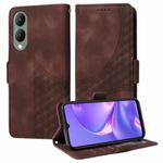 For vivo Y17s / Y36i 5G Embossed Rhombus Starry Leather Phone Case(Brown)