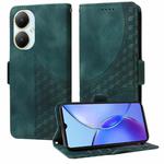 For vivo Y35M+ / Y35+ / Y27 4G Embossed Rhombus Starry Leather Phone Case(Green)