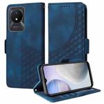 For vivo Y11 2023 / Y02 4G Embossed Rhombus Starry Leather Phone Case(Blue)