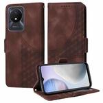 For vivo Y11 2023 / Y02 4G Embossed Rhombus Starry Leather Phone Case(Brown)