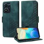 For vivo Y02s / Y56 5G Global Embossed Rhombus Starry Leather Phone Case(Green)