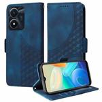 For vivo Y02s / Y56 5G Global Embossed Rhombus Starry Leather Phone Case(Blue)