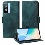 For vivo Y76 5G / Y76s Embossed Rhombus Starry Leather Phone Case(Green)