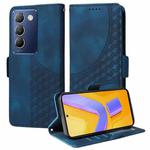 For vivo Y100 IDN / Y200e Global Embossed Rhombus Starry Leather Phone Case(Blue)