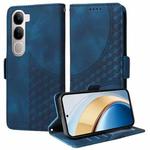 For vivo V40 Lite 4G / 5G IDN Embossed Rhombus Starry Leather Phone Case(Blue)