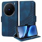For vivo X200 Embossed Rhombus Starry Leather Phone Case(Blue)