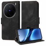 For vivo X200 Embossed Rhombus Starry Leather Phone Case(Black)
