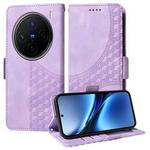 For vivo X200 Embossed Rhombus Starry Leather Phone Case(Purple)