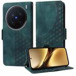 For vivo X200 Pro Embossed Rhombus Starry Leather Phone Case(Green)