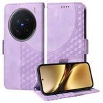 For vivo X200 Pro Embossed Rhombus Starry Leather Phone Case(Purple)
