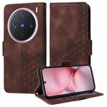 For vivo X200 Pro mini Embossed Rhombus Starry Leather Phone Case(Brown)