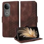 For vivo S20 Embossed Rhombus Starry Leather Phone Case(Brown)