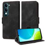 For vivo Y29s 5G / Y04 4G Embossed Rhombus Starry Leather Phone Case(Black)