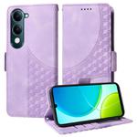 For vivo Y29s 5G / Y04 4G Embossed Rhombus Starry Leather Phone Case(Purple)